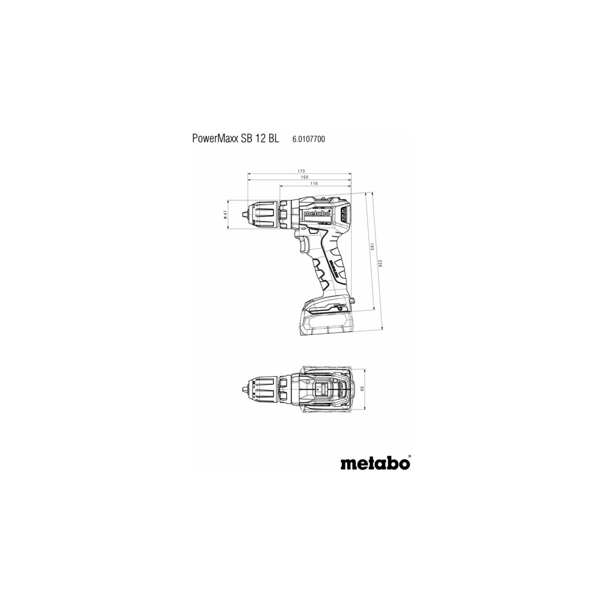 Metabo Akku-Schlagbohrschrauber PowerMaxx SB 12 BL Karton