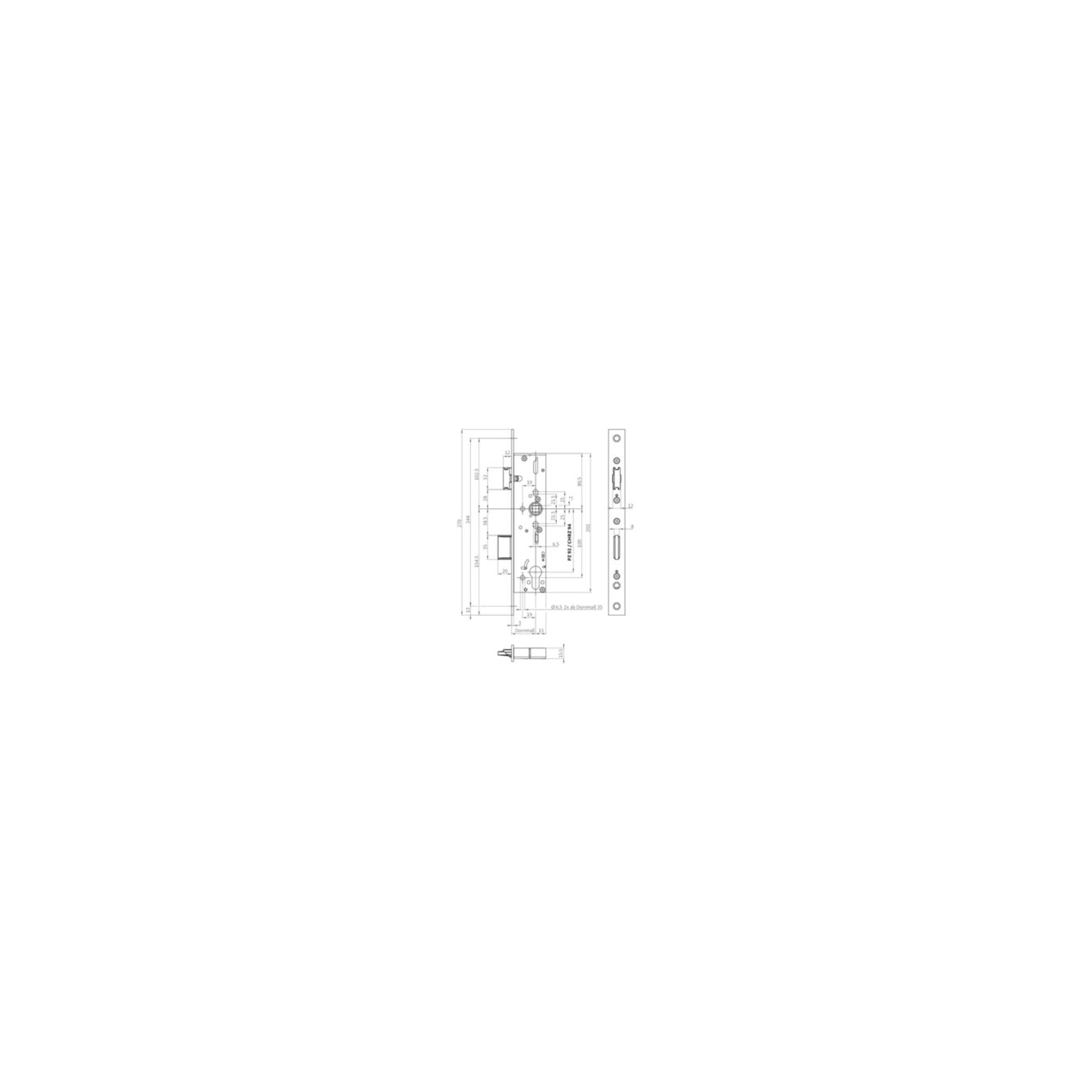 Panik-RR-Einsteckschl.B 1826 E DIN L/R 24/270/35/92/9mm ktg.BKS