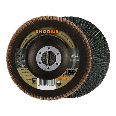 RHODIUS TOPline LSZ F EXTENDED Fächerschleifscheibe 125 x 22,23 mm K60 10 Stk