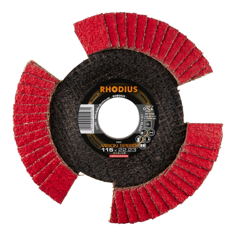 RHODIUS TOPline VISION SPEED Fächerschleifscheibe 115 x 22,23 mm K40 10 Stk