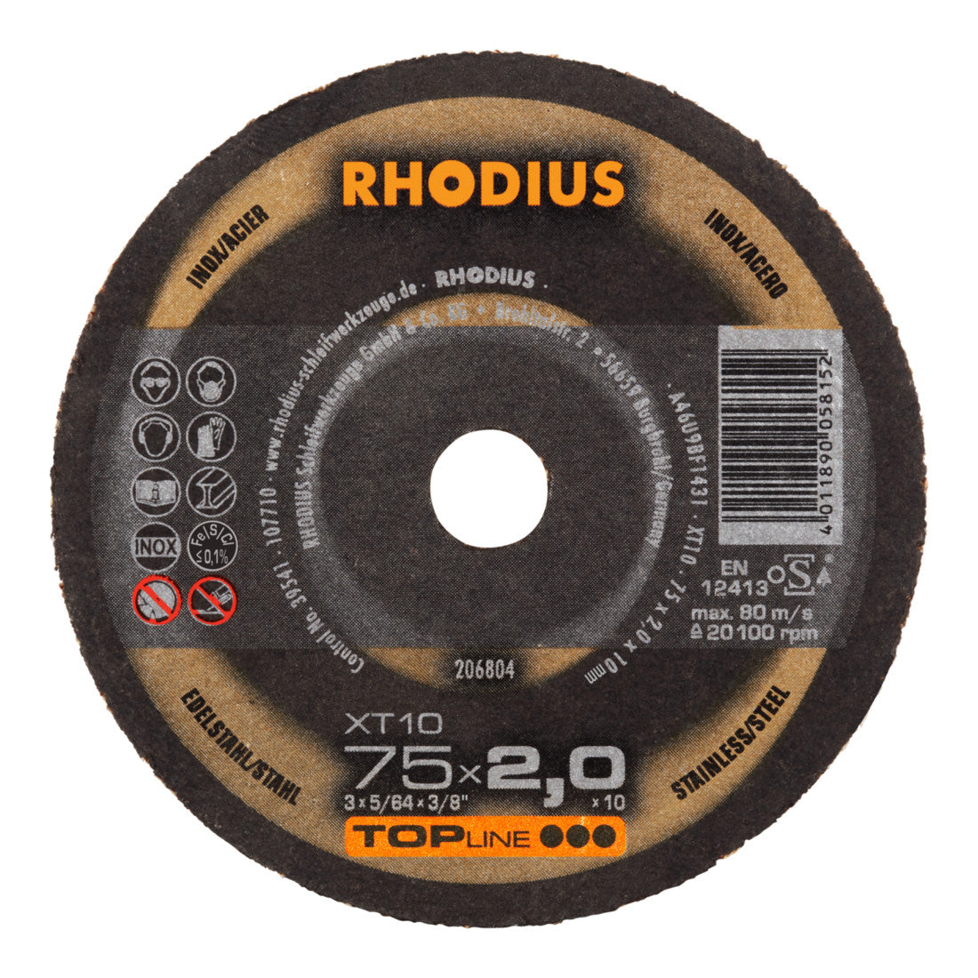 RHODIUS TOPline XT10 MINI Extradünne Trennscheibe 75 x 2,0 x 10,0 mm 25 Stk