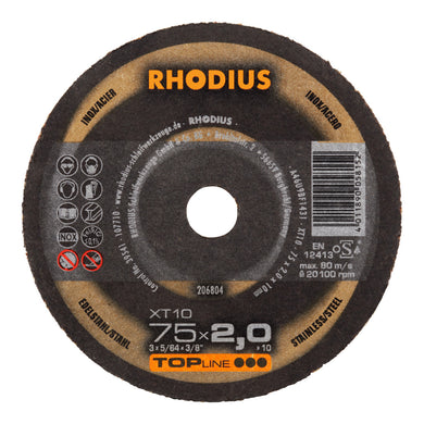 RHODIUS TOPline XT10 MINI Extradünne Trennscheibe 75 x 2,0 x 10,0 mm 25 Stk