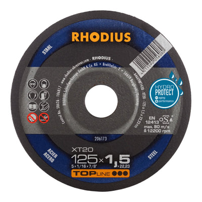 RHODIUS TOPline XT20 Extradünne Trennscheibe 125 x 1,5 x 22,23 mm 50 Stk