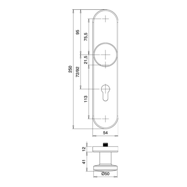 Schutzgarnitur Logo 8743/0792 VA EST 92mm 65-75mm EDI