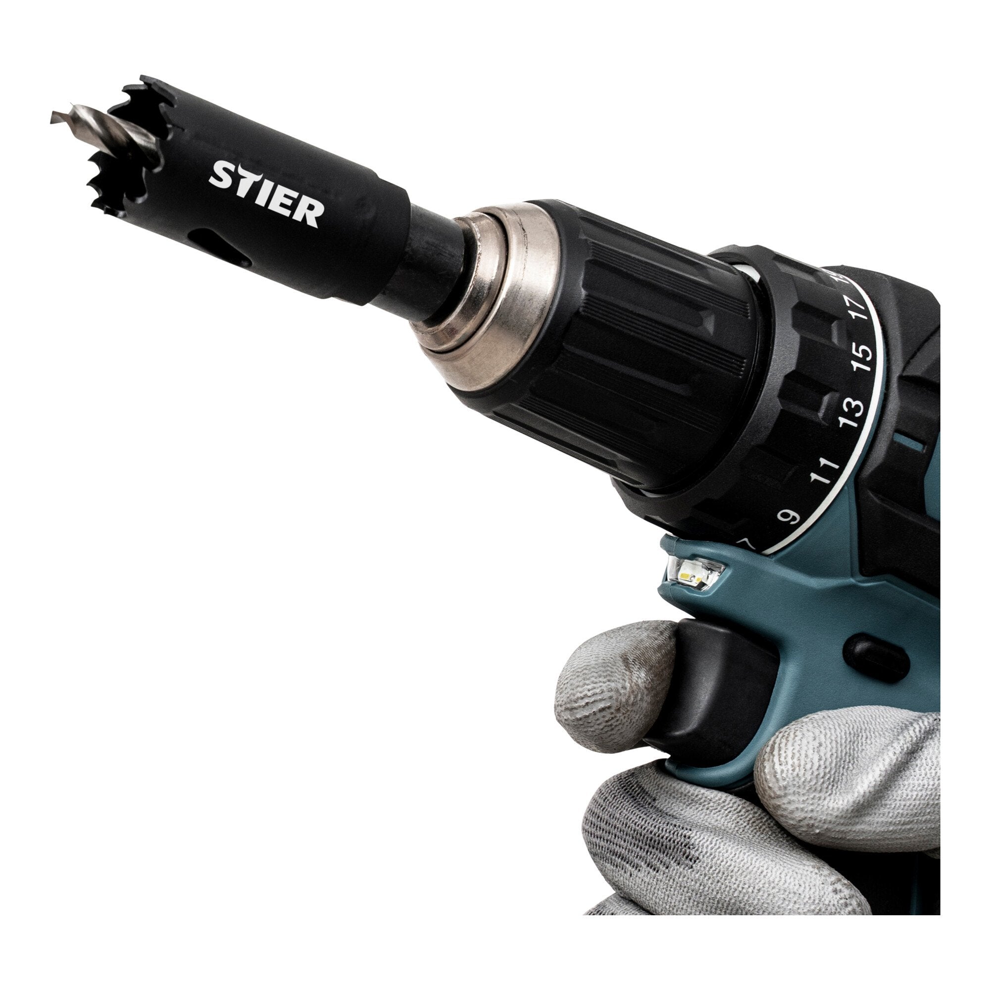 STIER 1/4" HEX Adapter 1/2" 20 UNF für Lochsägen 14-32 mm inkl. Inbusschlüssel