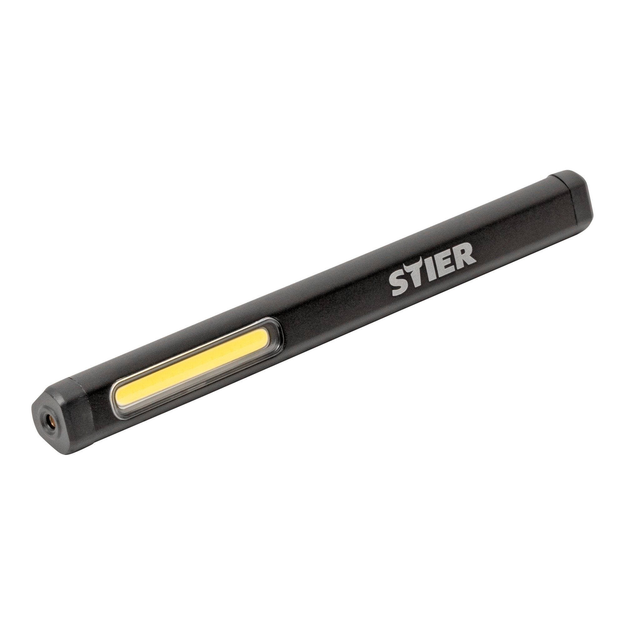 STIER battery COB LED pen light 200 lumens 750 mAh battery aluminum housing USB clip