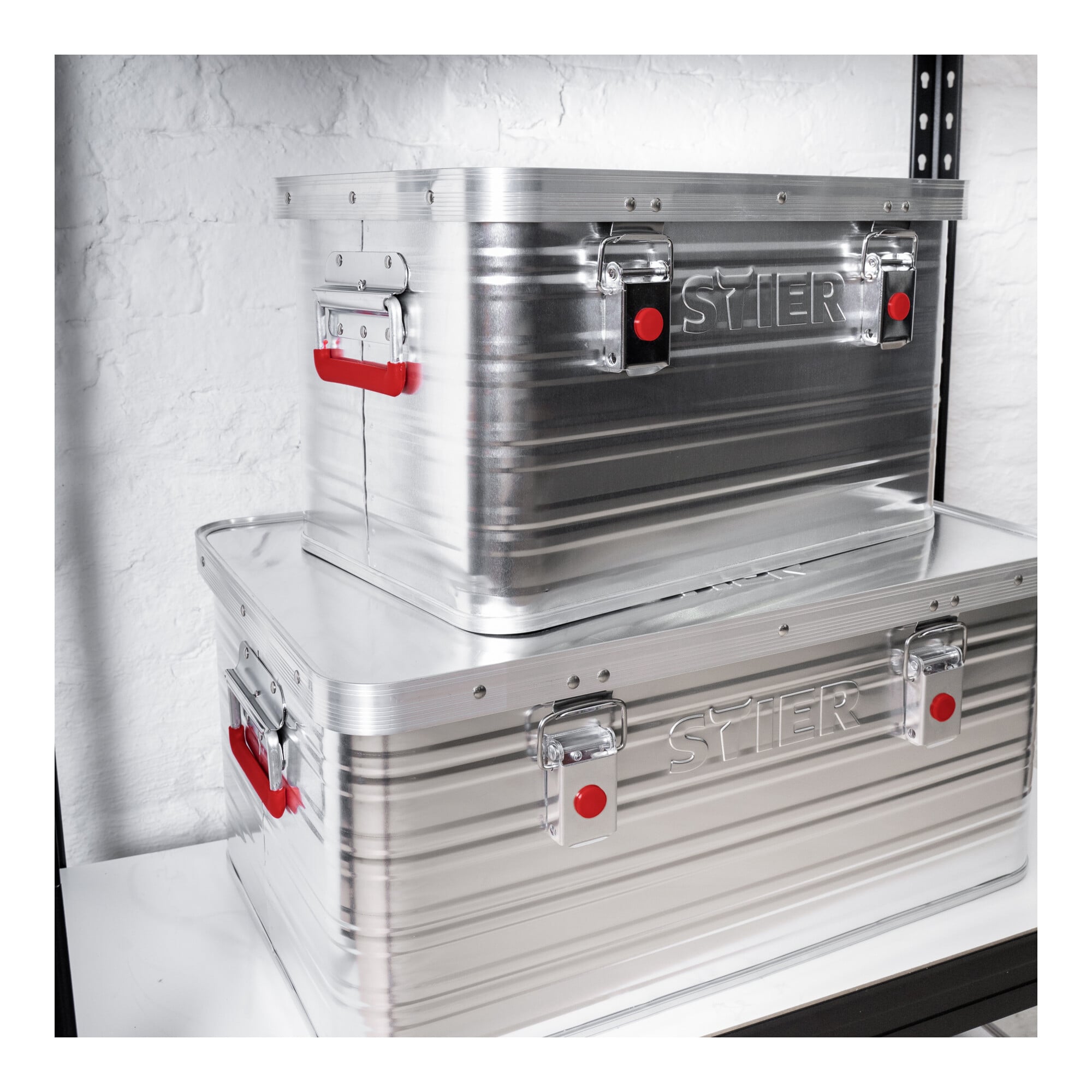 STIER Alubox Aluminiumbox Transportkiste Staub und Spritzwasserschutz div Größen