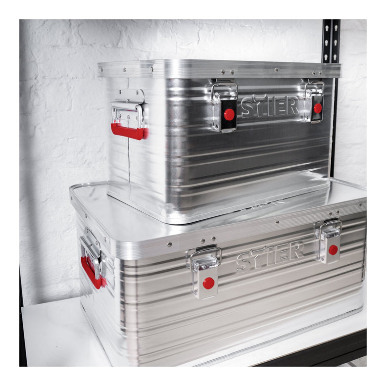STIER Alubox Aluminiumbox Transportkiste Staub und Spritzwasserschutz div Größen