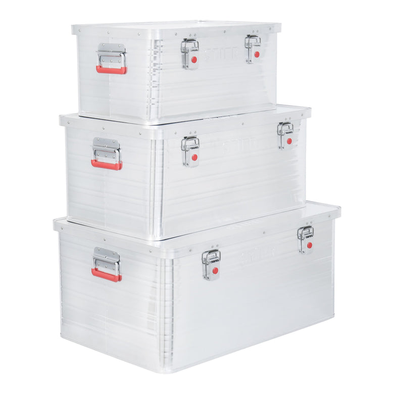 STIER Alubox Aluminiumbox Transportkiste Staub und Spritzwasserschutz div Größen