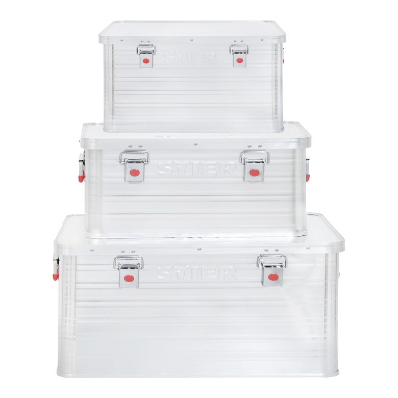 STIER Alubox Aluminiumbox Transportkiste Staub und Spritzwasserschutz div Größen