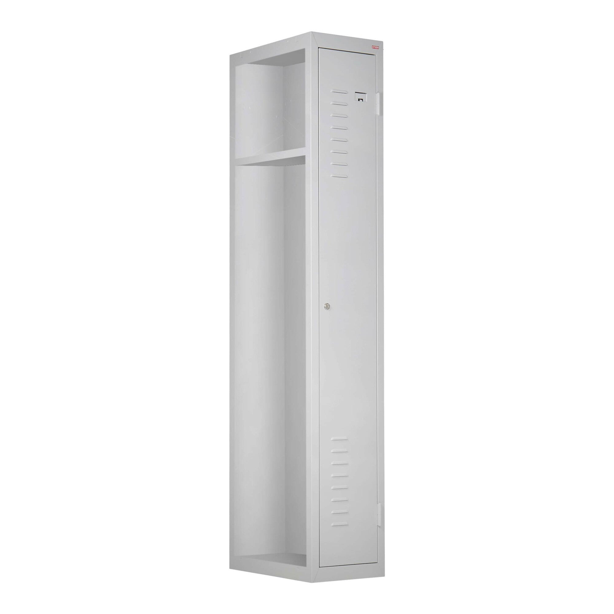 STIER wardrobe locker | add-on unit | 1800x300x500mm | light gray | metal cabinet | expandable | locker | 1 compartment | locker | secure storage of valuables | wardrobe cabinet