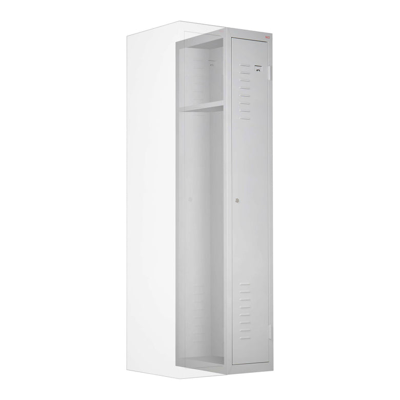 STIER wardrobe locker | add-on unit | 1800x300x500mm | light gray | metal cabinet | expandable | locker | 1 compartment | locker | secure storage of valuables | wardrobe cabinet