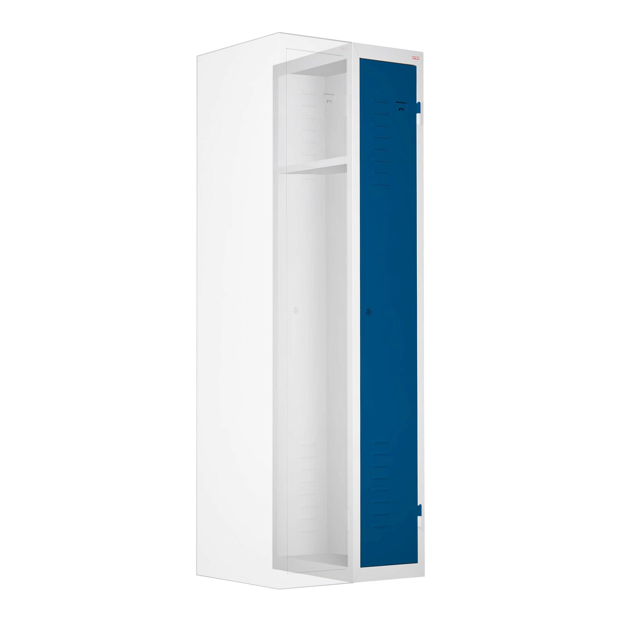 STIER wardrobe locker | add-on unit | 1800x300x500mm | light gray | metal cabinet | expandable | locker | 1 compartment | locker | secure storage of valuables | wardrobe cabinet