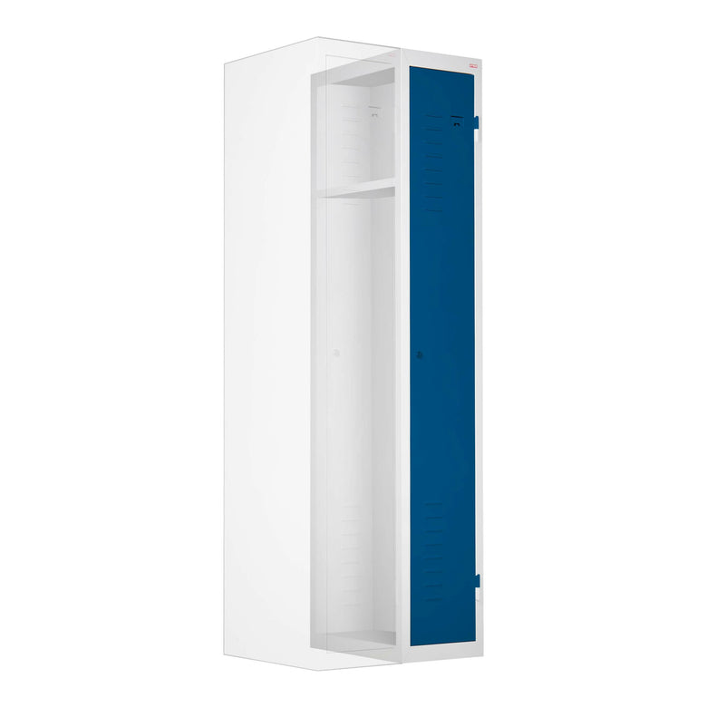STIER wardrobe locker | add-on unit | 1800x300x500mm | light gray | metal cabinet | expandable | locker | 1 compartment | locker | secure storage of valuables | wardrobe cabinet
