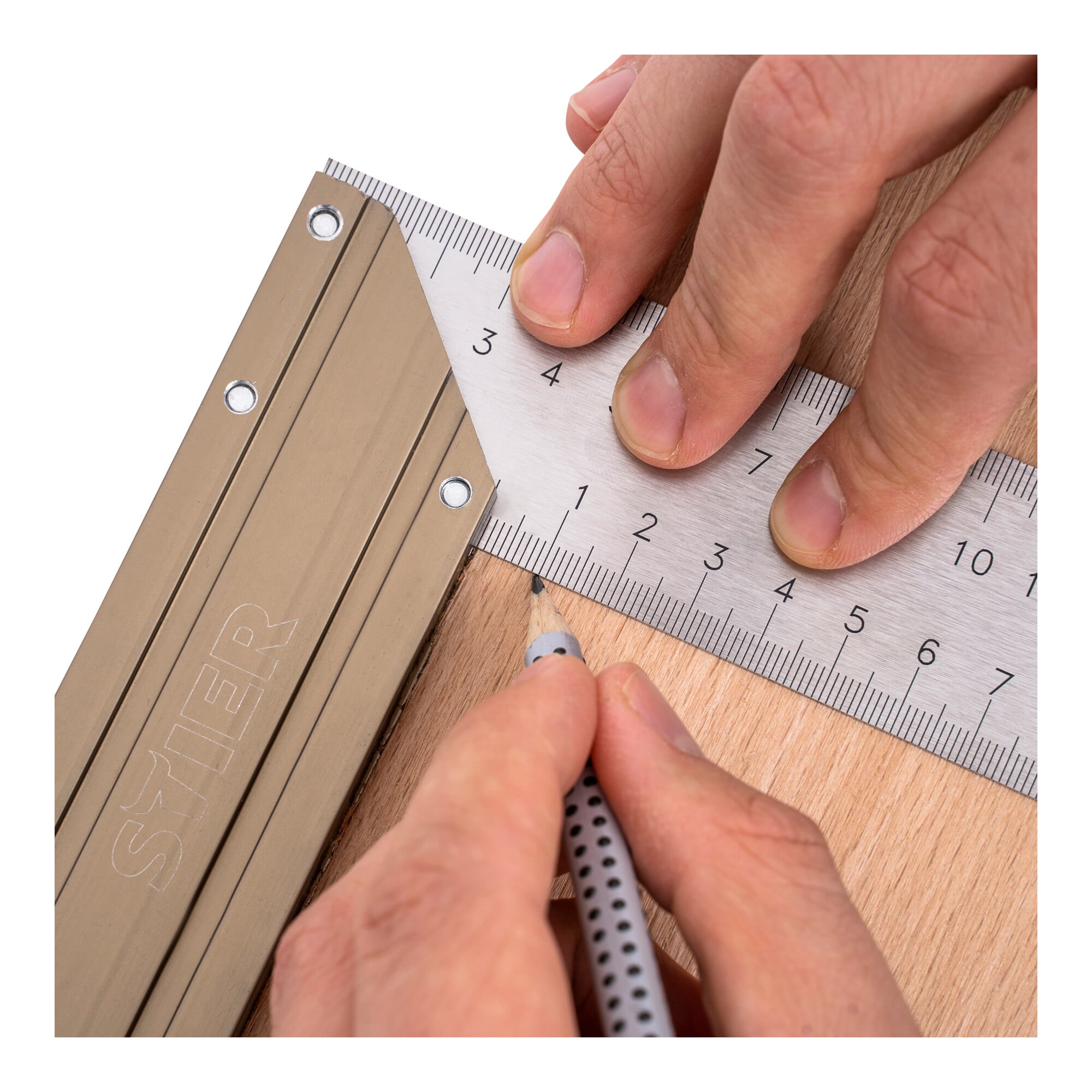 STIER Anschlagwinkel Schreinerwinkel Aluminium 90° / 45° 300 mm
