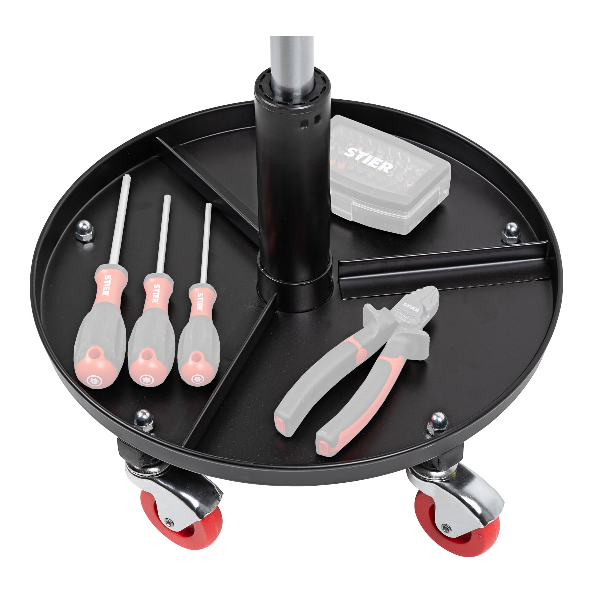 STIER Rollhocker für die Werkstatt höhenverstellbar Drehhocker Werkstatthocker