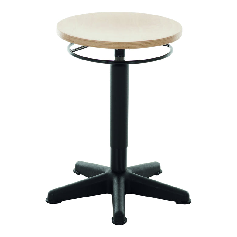 STIER work stool with glides, seat height 440-630mm, natural beech