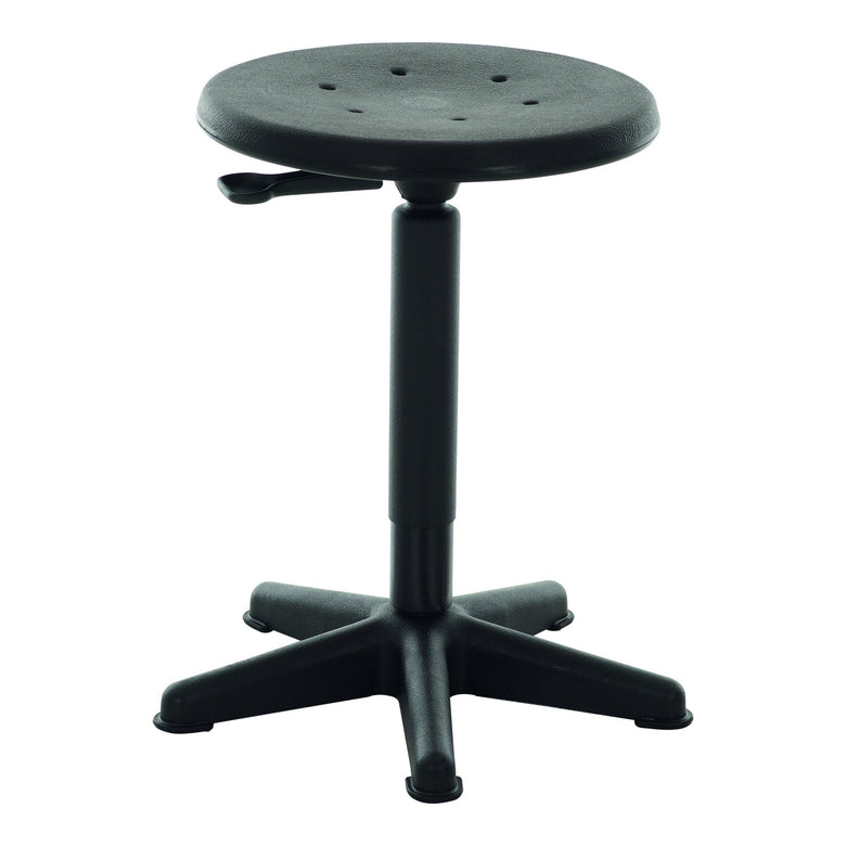 STIER work stool with glides, seat height 440-630mm, PU seat