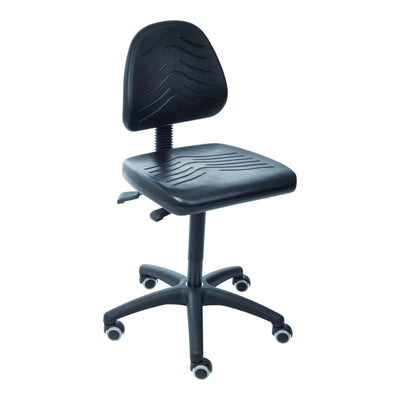STIER work chair with castors without armrests seat height 460-650mm PU Black
