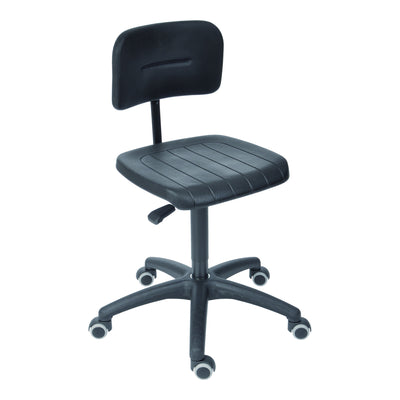 STIER work chair with double castors, height-adjustable seat height 470-660 mm