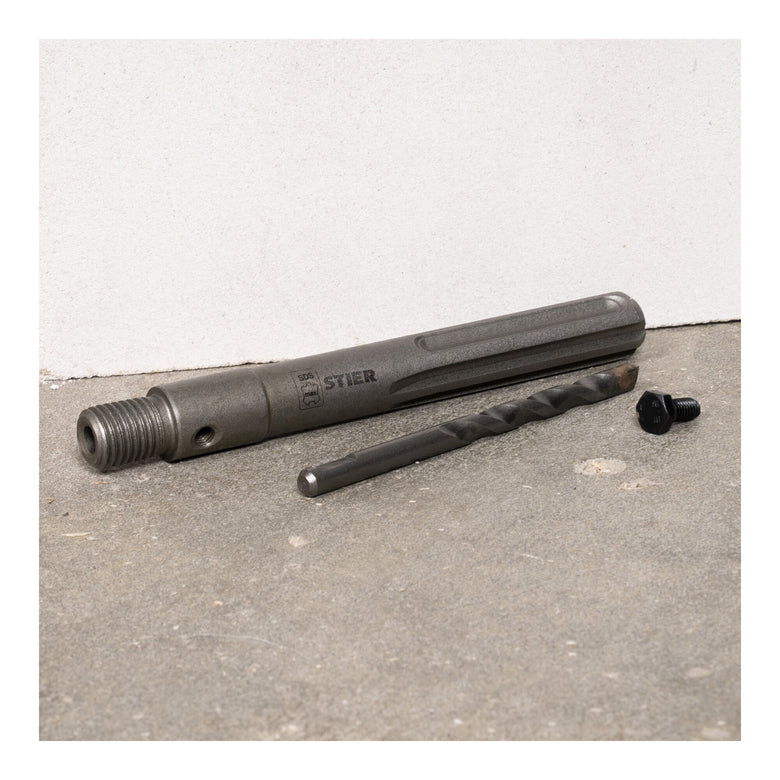 STIER SDS-Max M16 160 mm arbor shaft including center drill for hollow core drills.