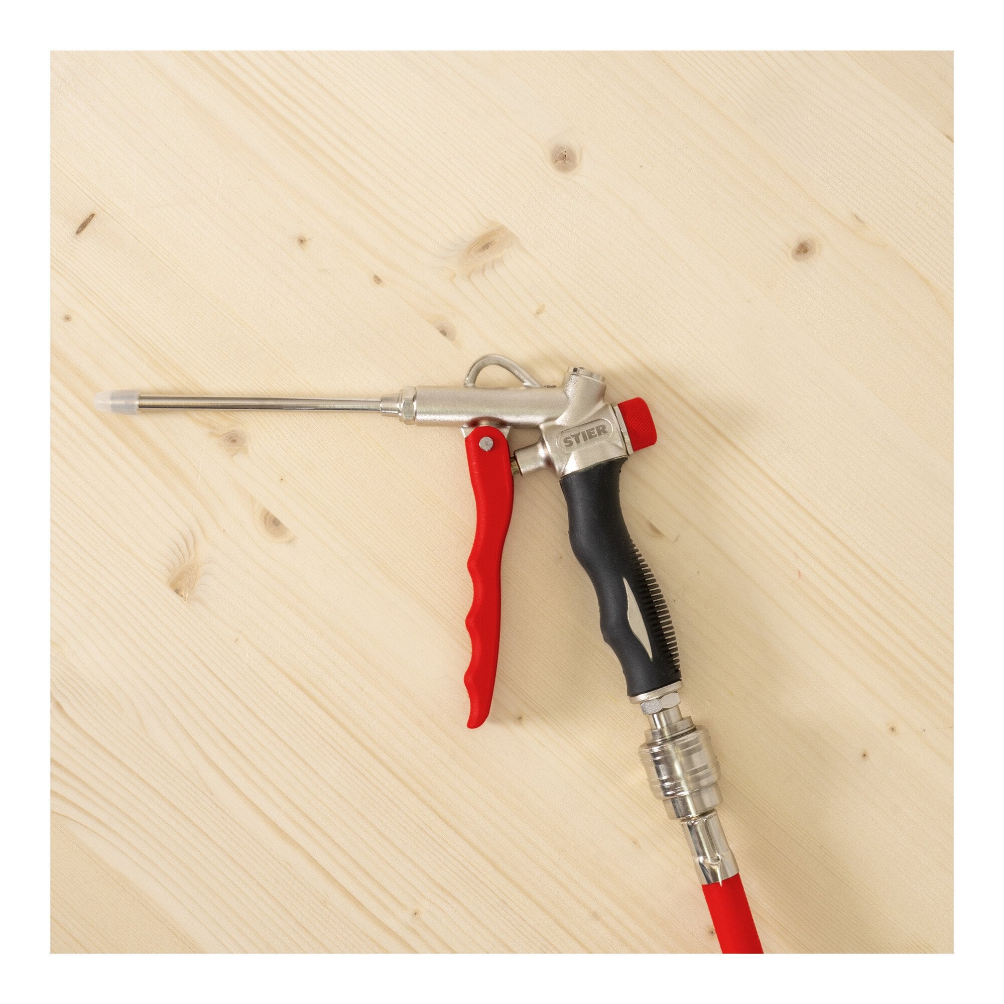 STIER Ausblaspistole mit Wechseldüse und Flow Control 1/4 Zoll Druckluftpistole