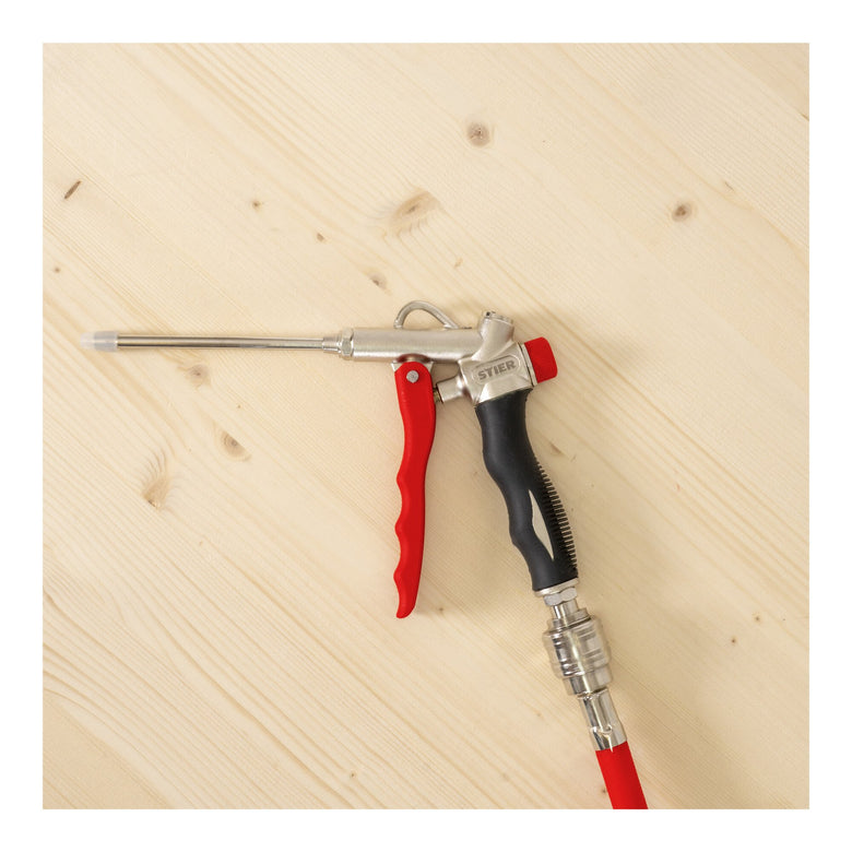 STIER Ausblaspistole mit Wechseldüse und Flow Control 1/4 Zoll Druckluftpistole
