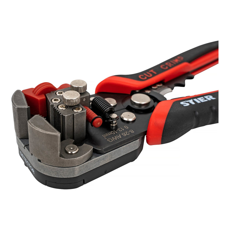 STIER automatic cutting, crimping and stripping pliers with current tester