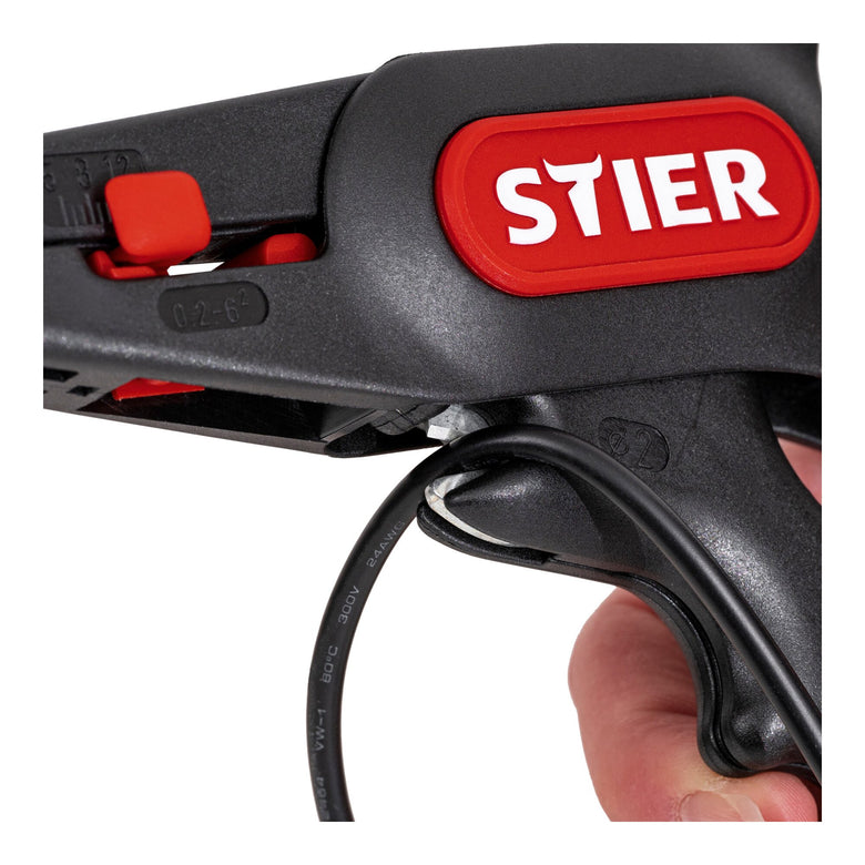 STIER Automatische Abisolierzange 0,2 - 6,0 mm² 165 mm Abtastsystem und