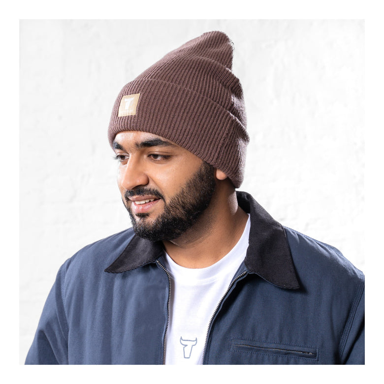 STIER Beanie flex one size signature brown
