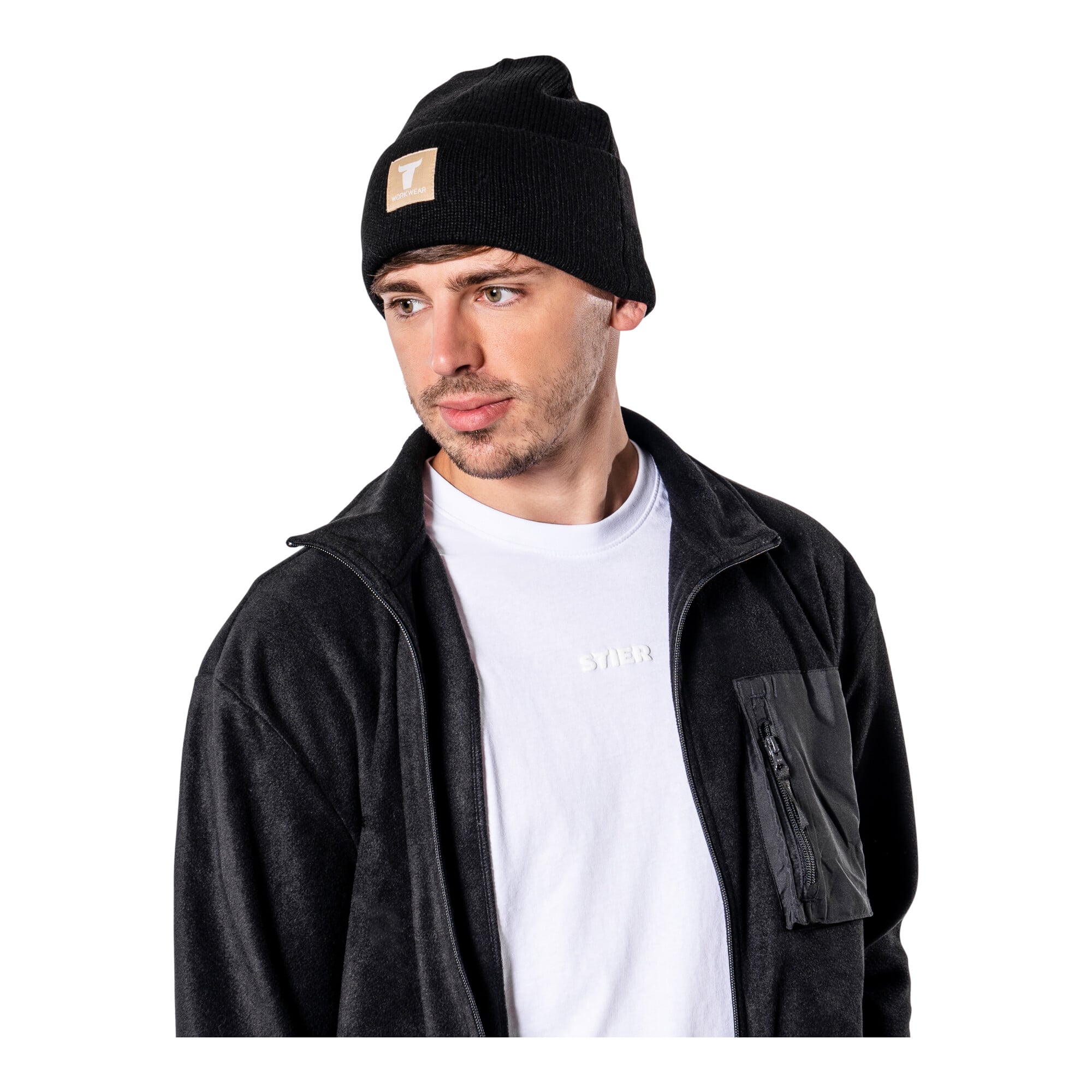 STIER Beanie One Size 7gg Black