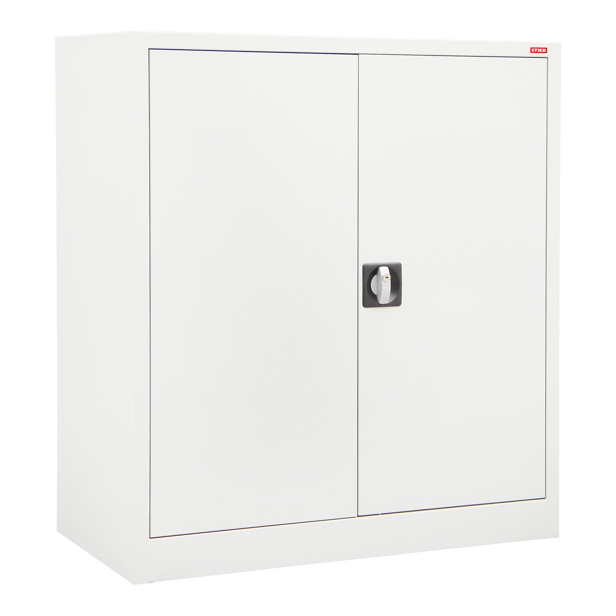 STIER side cabinet with 2 shelves, light grey, welded, various sizes