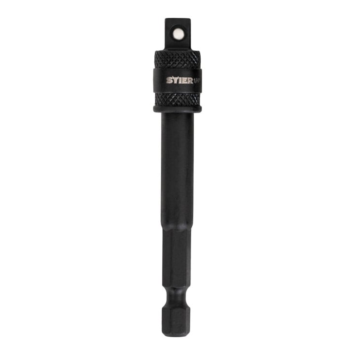 STIER Bit Adapter, 1/4 Zoll Antrieb, Vierkant hohl, Aufnahme von Steckschlüssel-Einsätzen, Stecknüsse, Schnellverschluss-System für Bohrmaschinen und Schrauber geeignet, Stecknuss Adapter