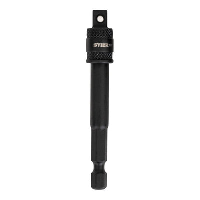 STIER Bit Adapter, 1/4 Zoll Antrieb, Vierkant hohl, Aufnahme von Steckschlüssel-Einsätzen, Stecknüsse, Schnellverschluss-System für Bohrmaschinen und Schrauber geeignet, Stecknuss Adapter