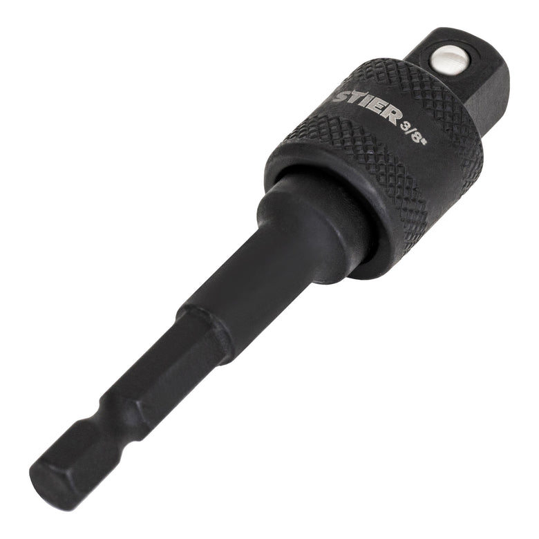 STIER Bit Adapter, 1/4 Zoll Antrieb, Vierkant hohl, Aufnahme von Steckschlüssel-Einsätzen, Stecknüsse, Schnellverschluss-System für Bohrmaschinen und Schrauber geeignet, Stecknuss Adapter