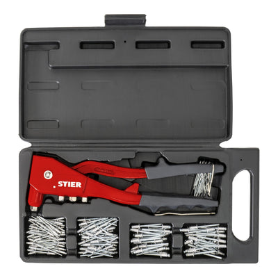 STIER Blindnieten Set 201-teilig mit Handnietzange Blindnieten Blindnietzange