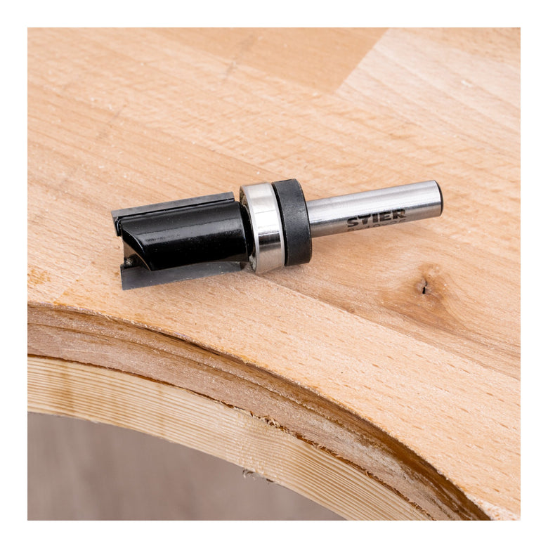 STIER Bündigfräser mit Anlaufkugellager Hart- 8 mm Durchmesser 19 mm Nutzlänge