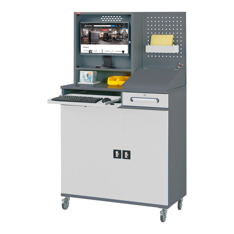 STIER Computerschrank Premium stationär BxTxH 650x520x1770 mm