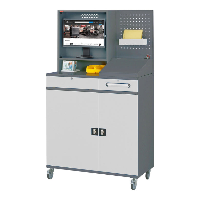 STIER Computerschrank Premium stationär BxTxH 650x520x1770 mm