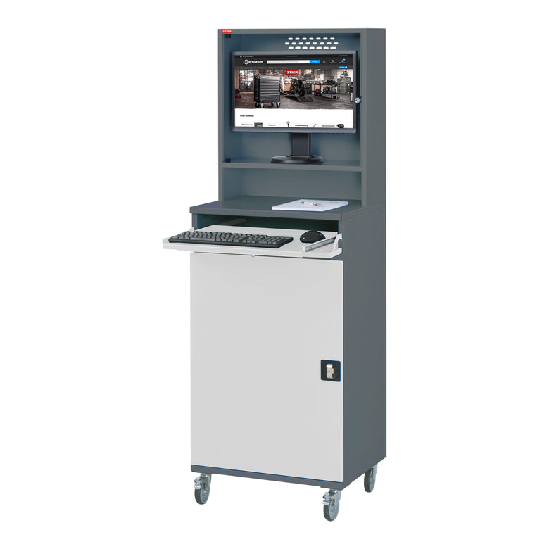 STIER Computerschrank Premium stationär BxTxH 650x520x1770 mm