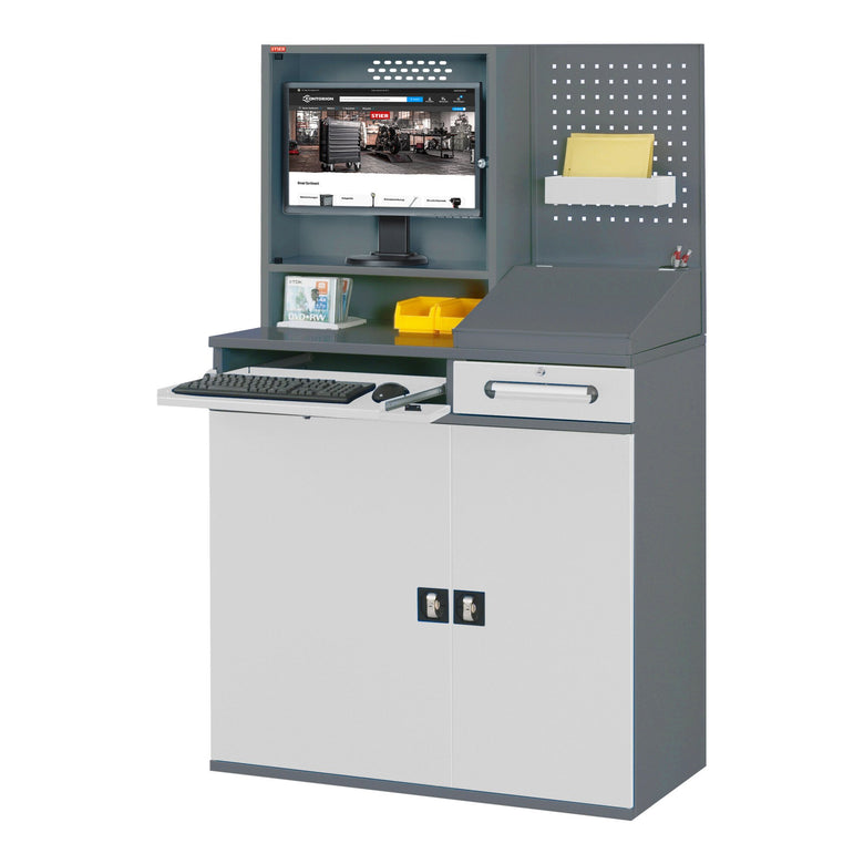 STIER Computerschrank Premium stationär BxTxH 650x520x1770 mm