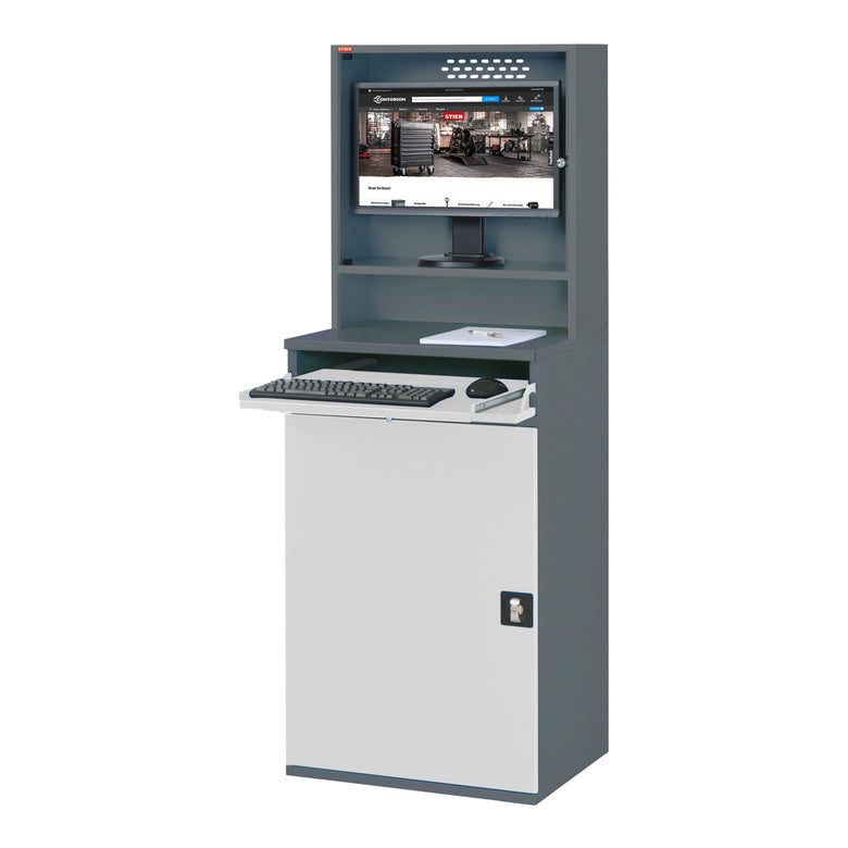 STIER Computerschrank Premium stationär BxTxH 650x520x1770 mm