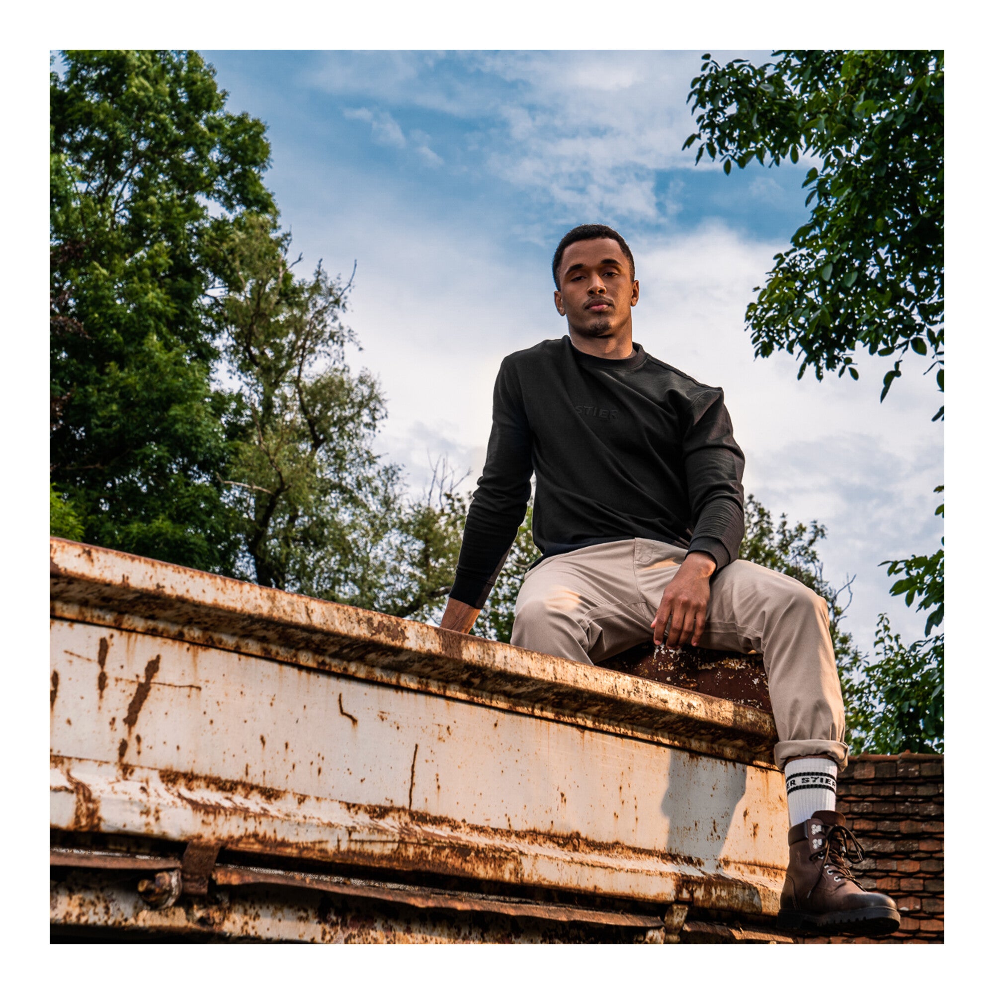 STIER Crew Sweat Style Embro L Black