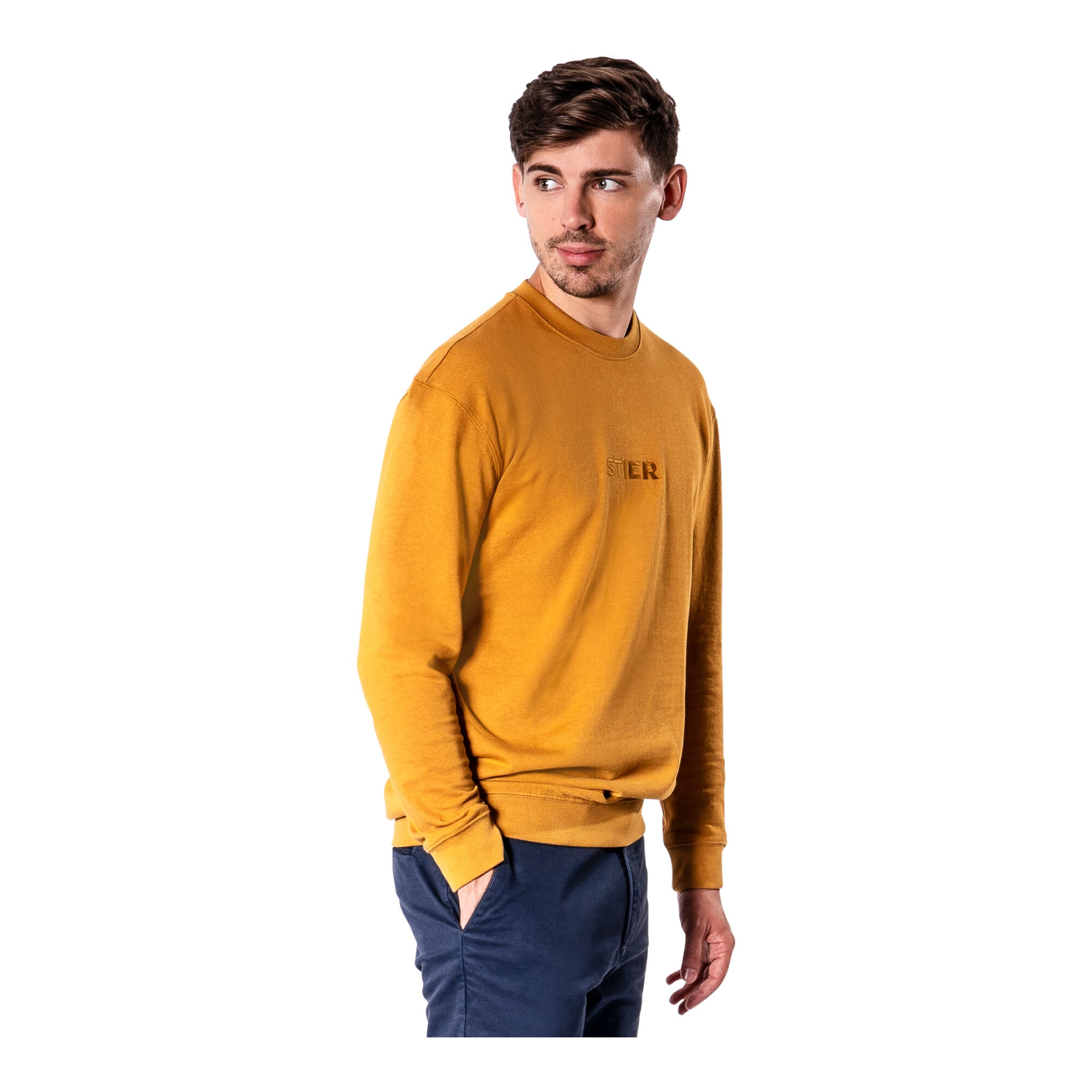 STIER Crew Sweat Style Embro L Golden Brown
