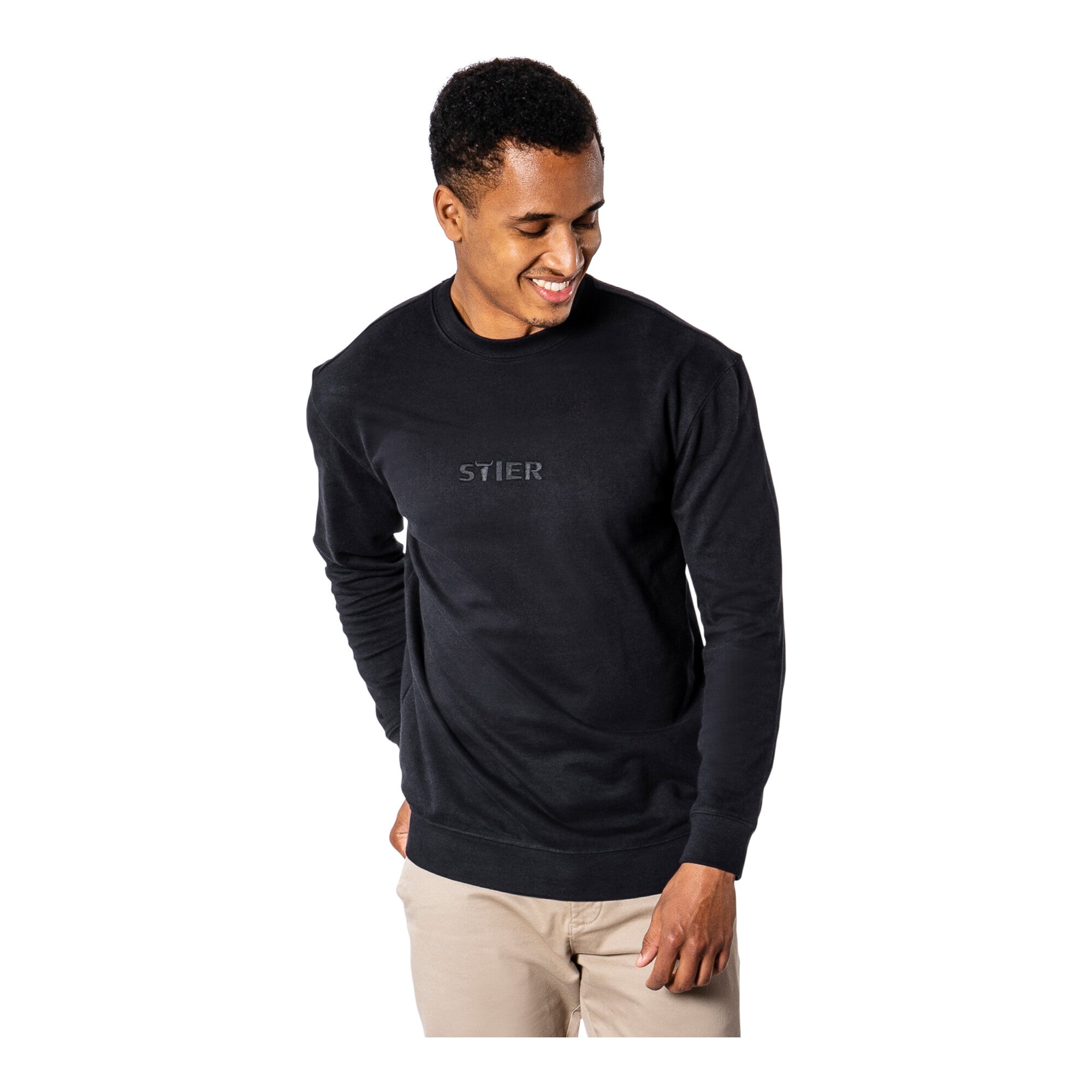 STIER Crew Sweat Style Embro XL Black