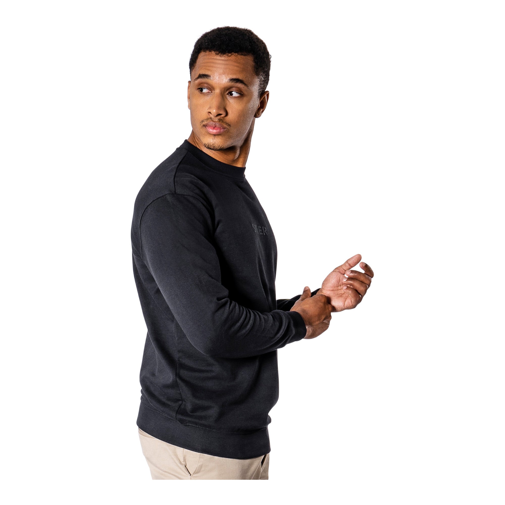 STIER Crew Sweat Style Embro XL Black