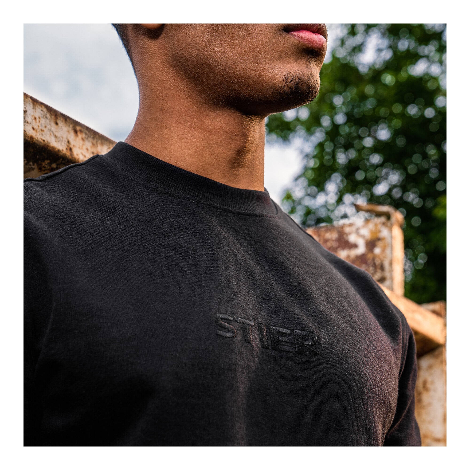 STIER Crew Sweat Style Embro XL Black