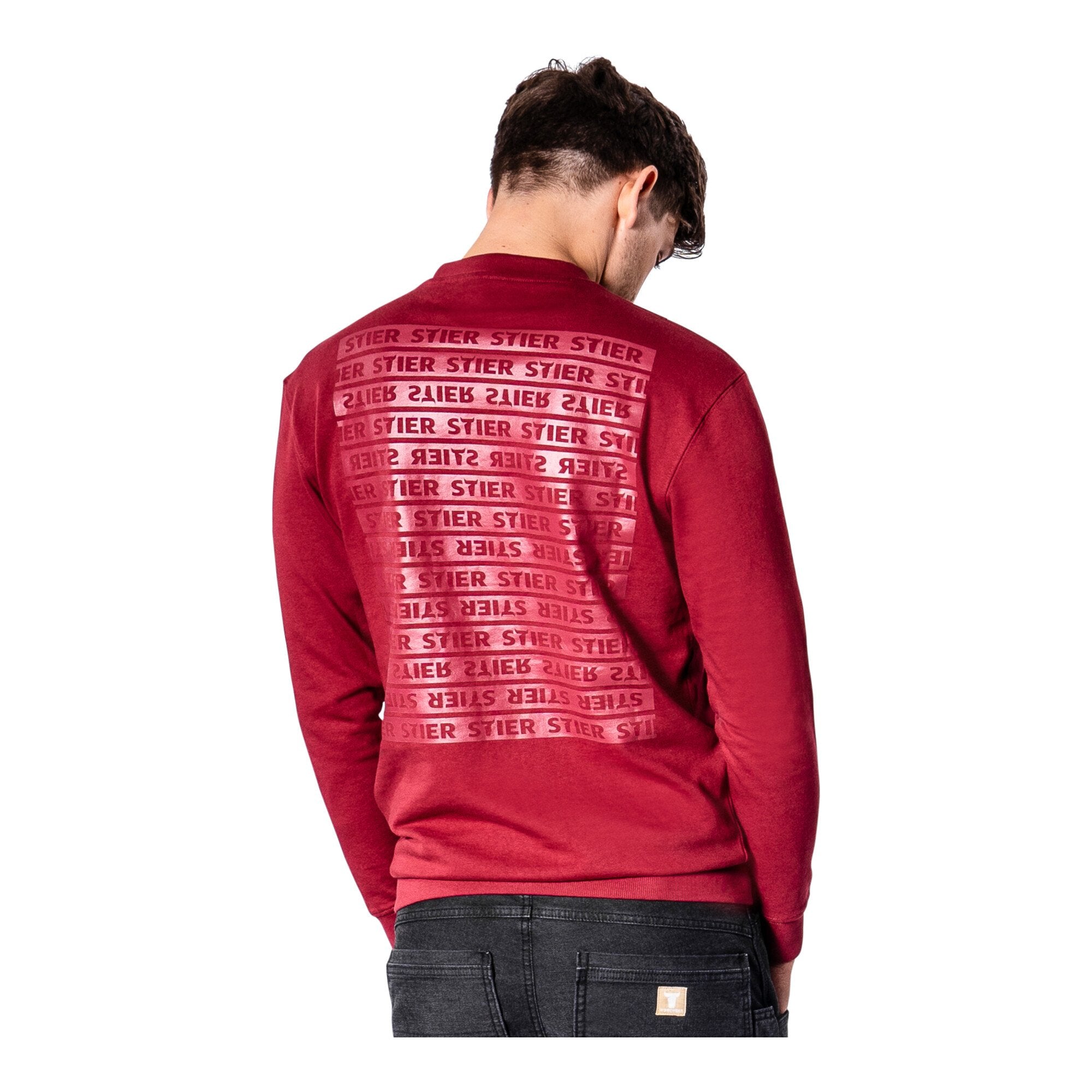 STIER Crew Sweat Style Print L Deep Red