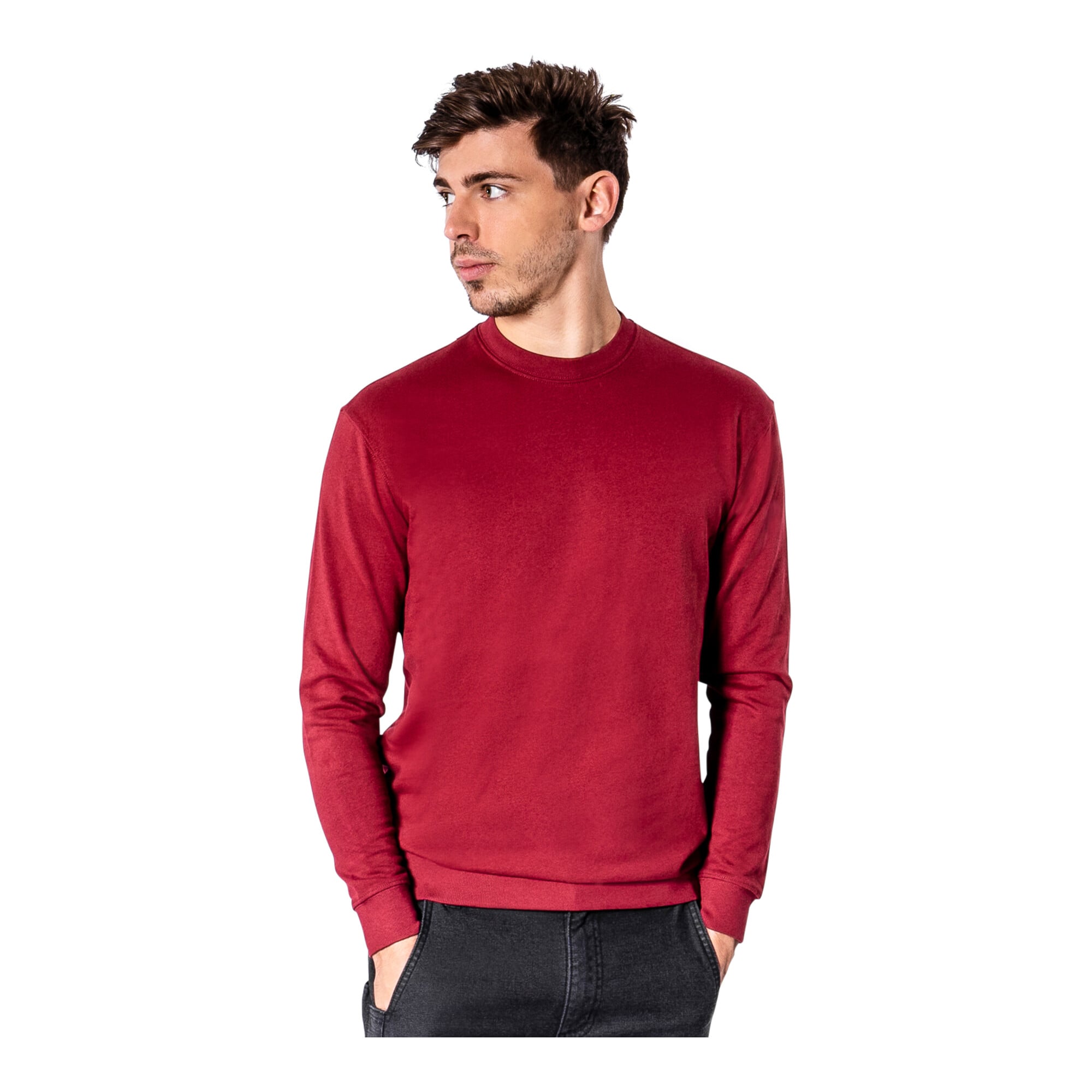 STIER Crew Sweat Style Print L Deep Red