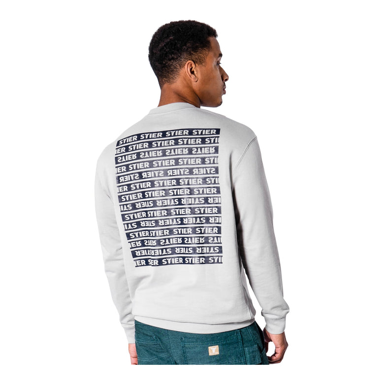 STIER Crew Sweat Style Print L Ice Grey